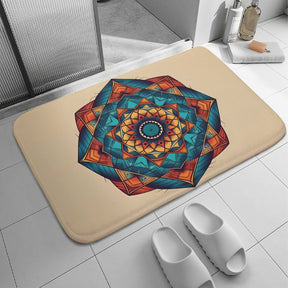 Geometric Coral Velvet Rug