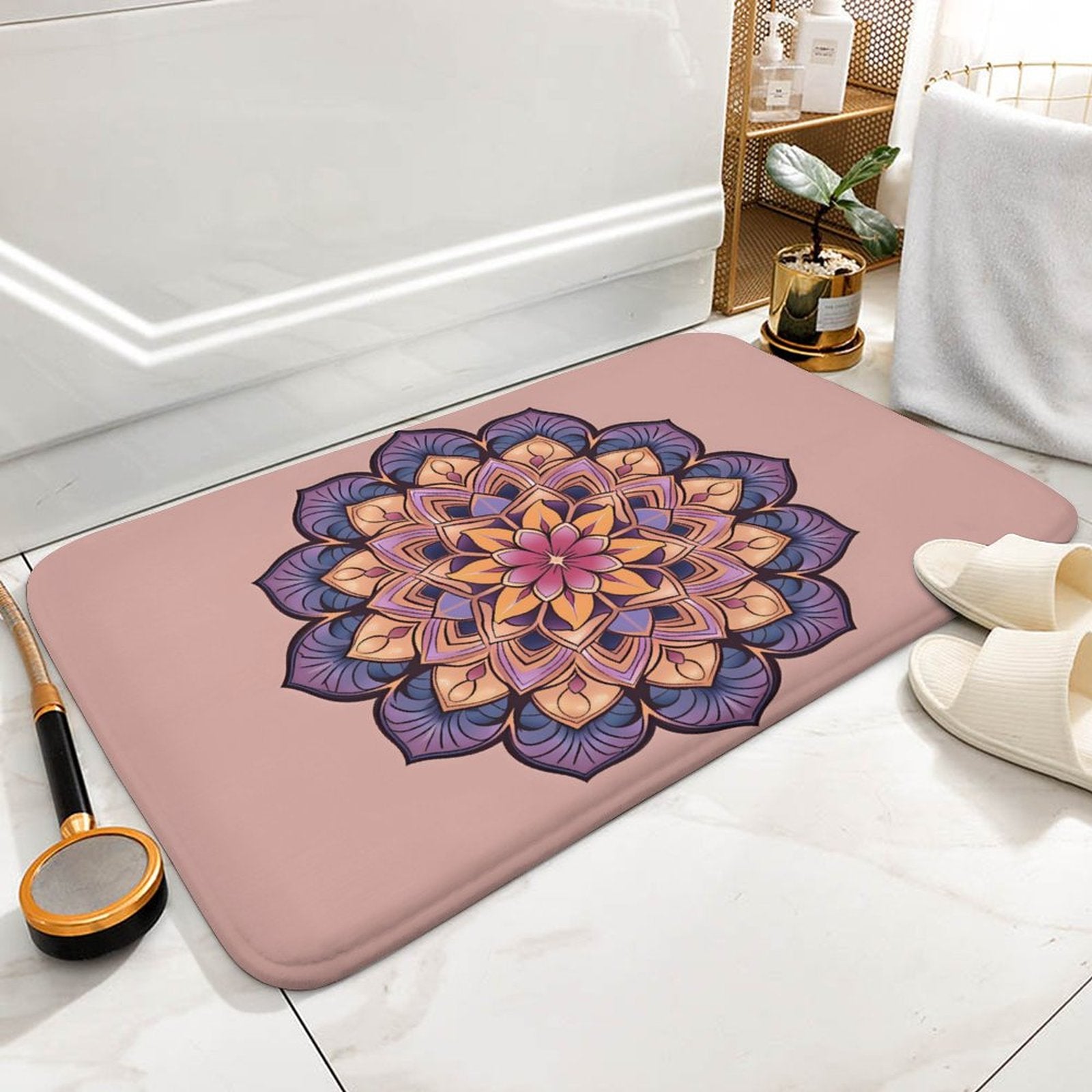 Lotus Coral Velvet Rug