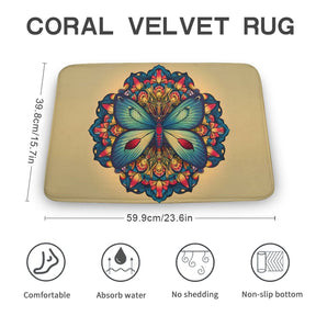 Butterfly Coral Velvet Rug