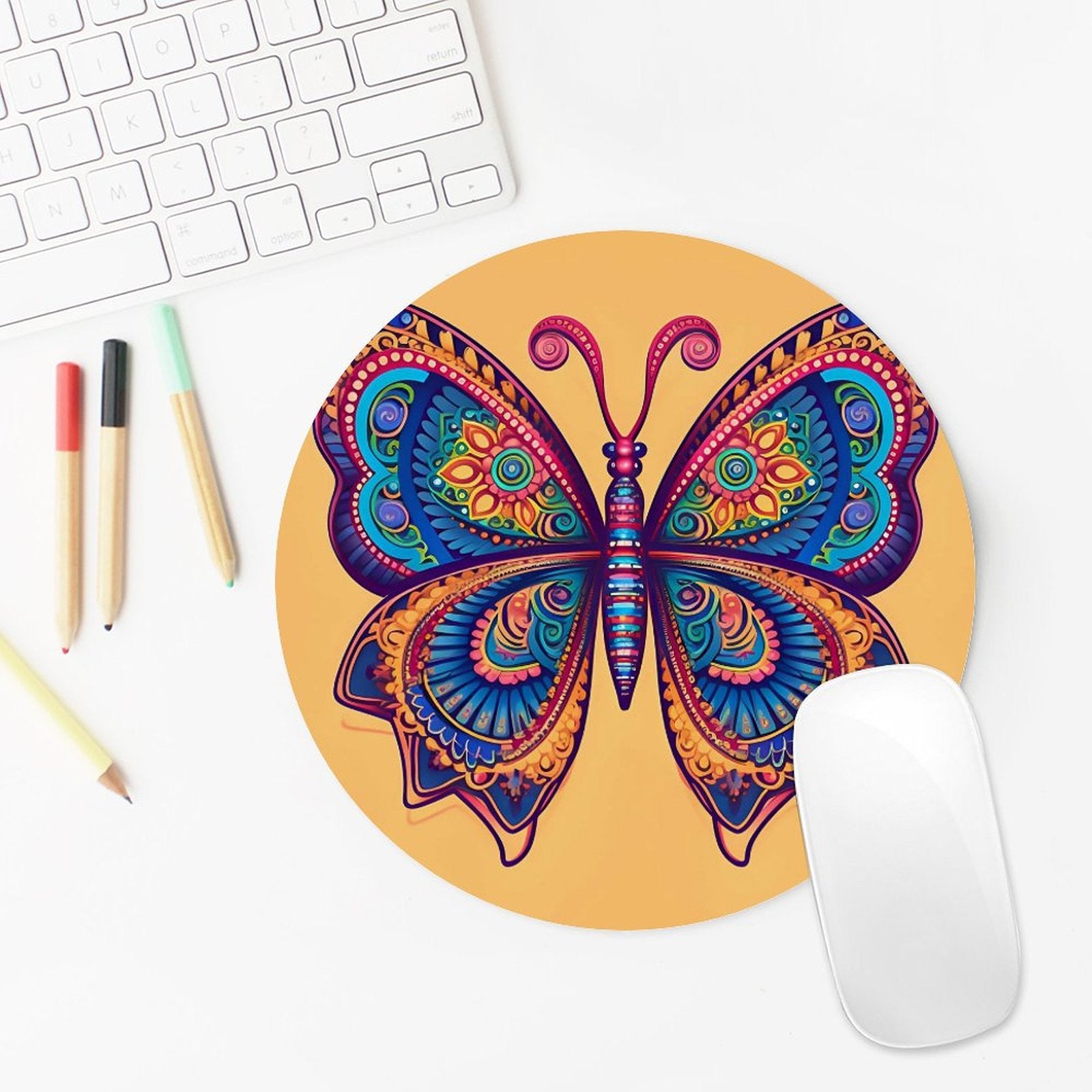 Butterfly Round Mouse Pad