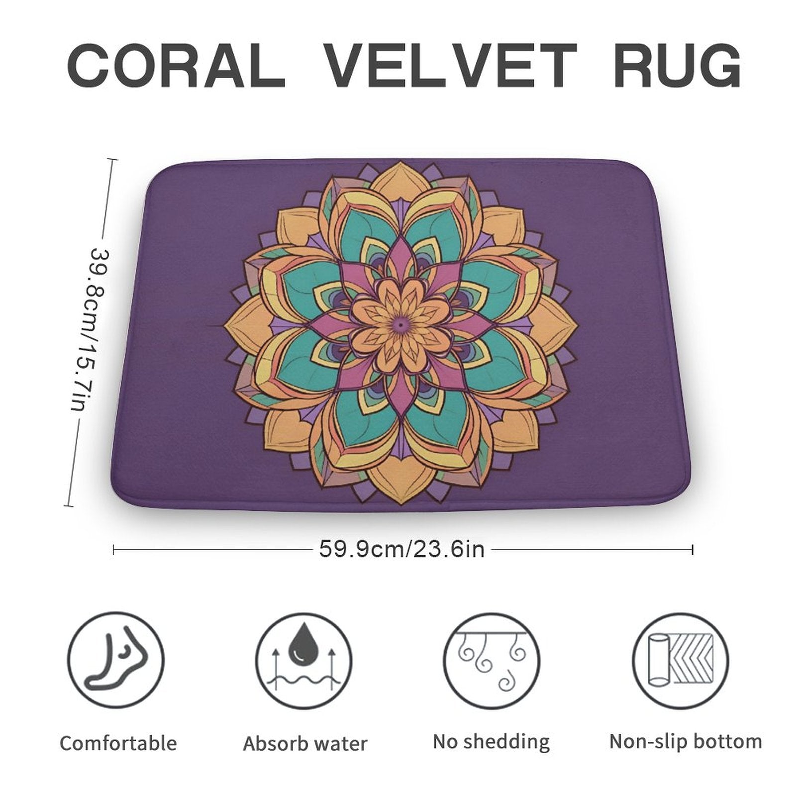 Lotus Coral Velvet Rug