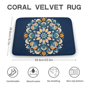 Flower Coral Velvet Rug