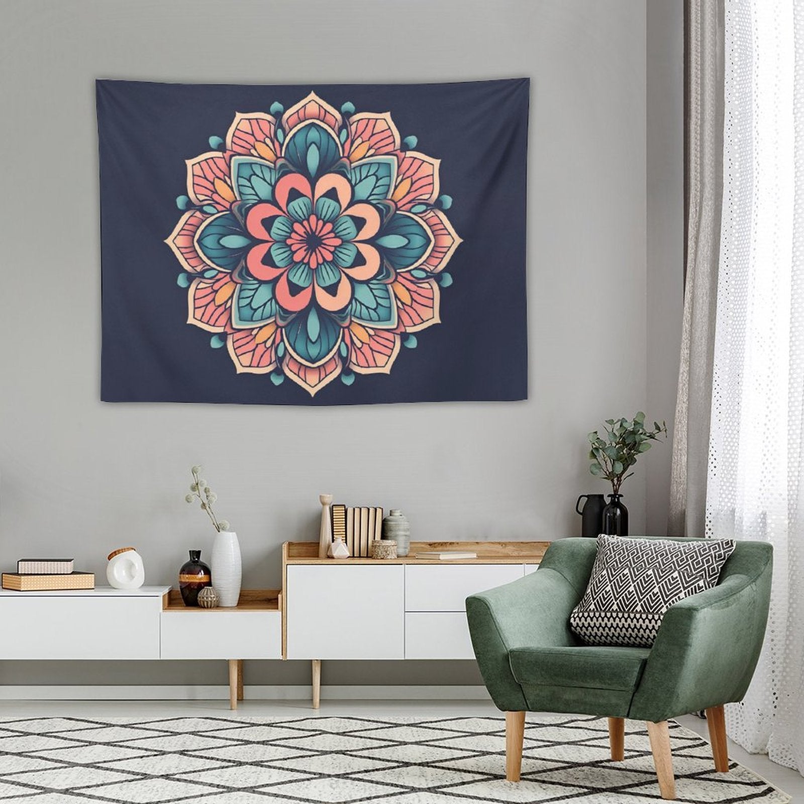 Tapiz de pared de flores