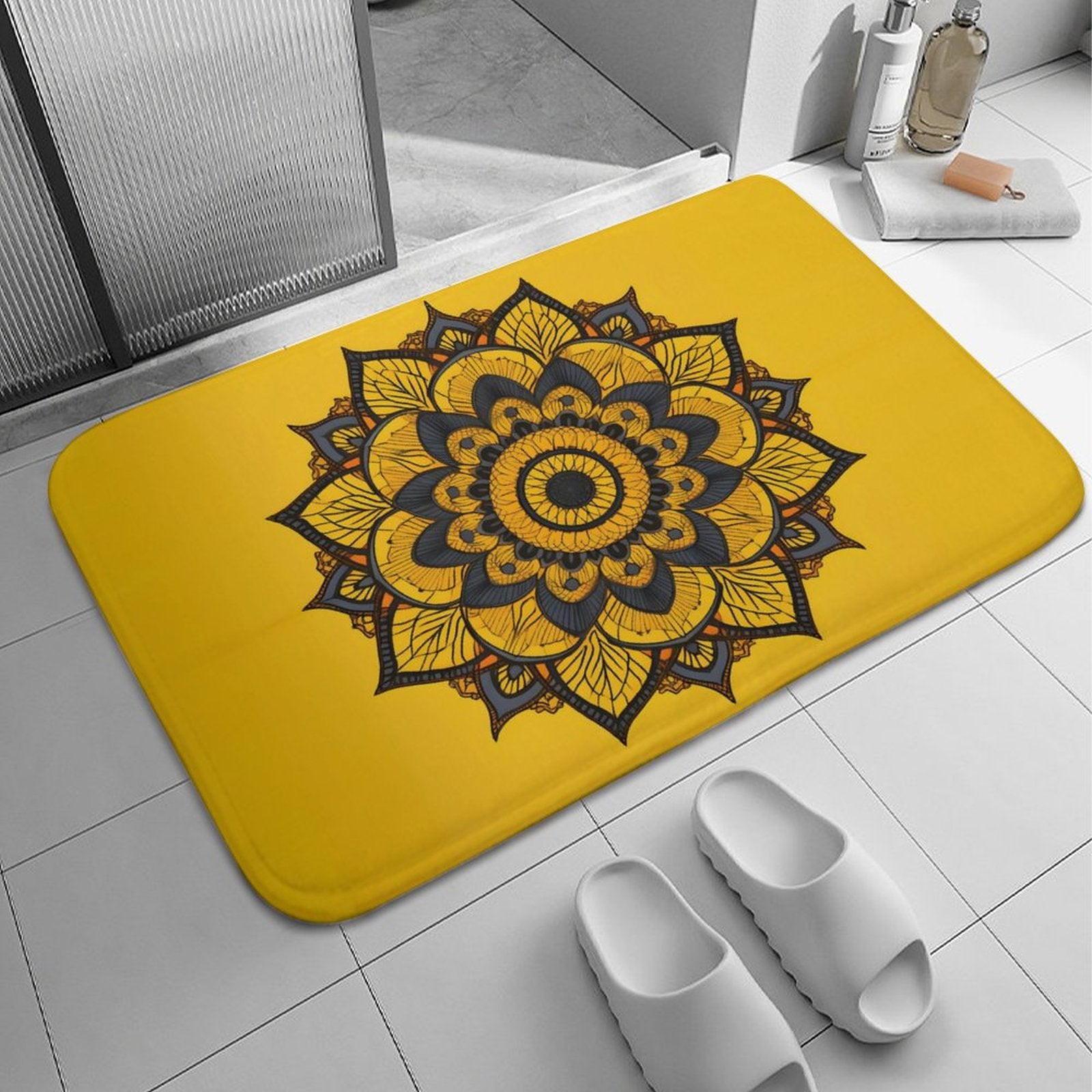 Sunflower Coral Velvet Rug