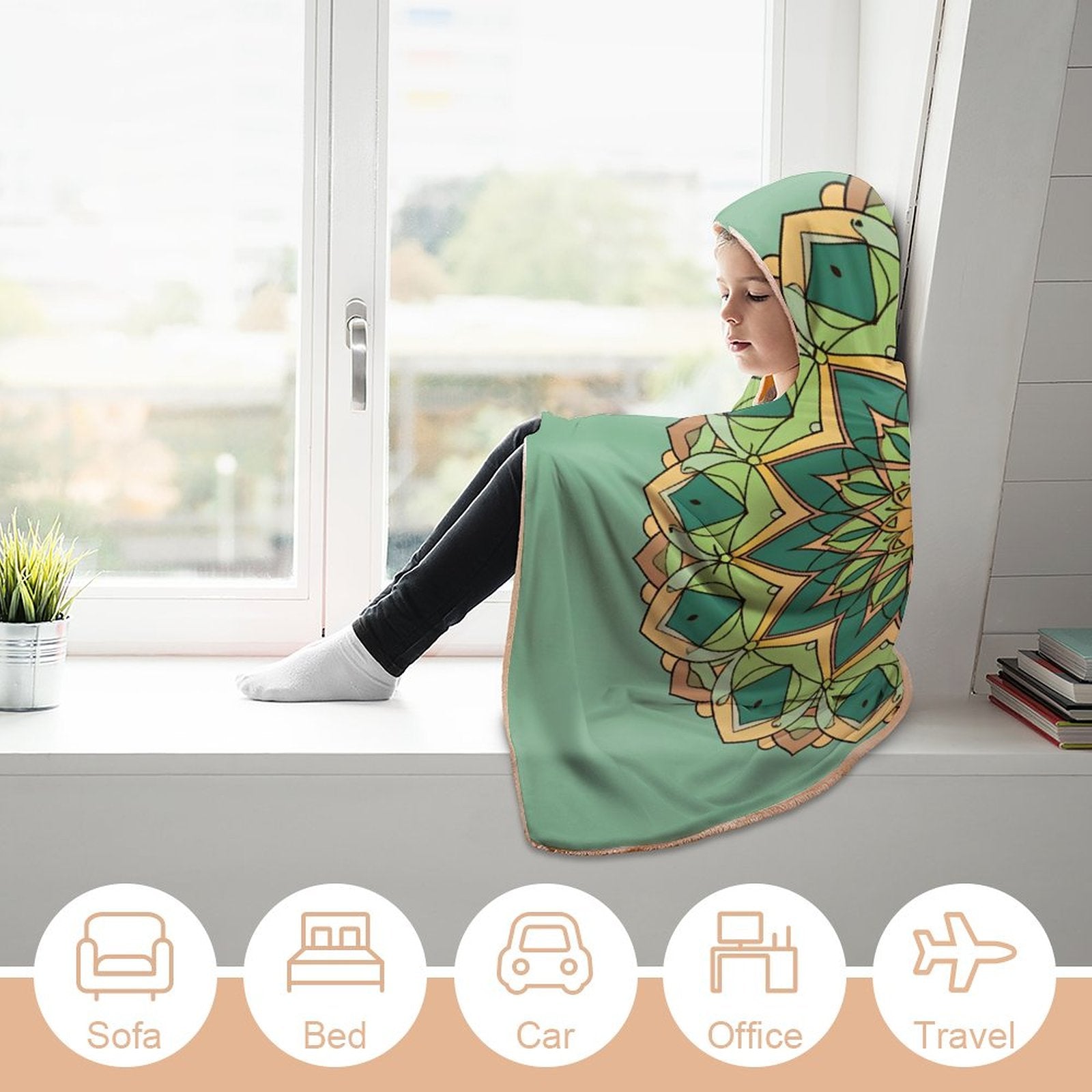 Lotus Hooded Blanket