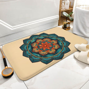 Geometric Coral Velvet Rug