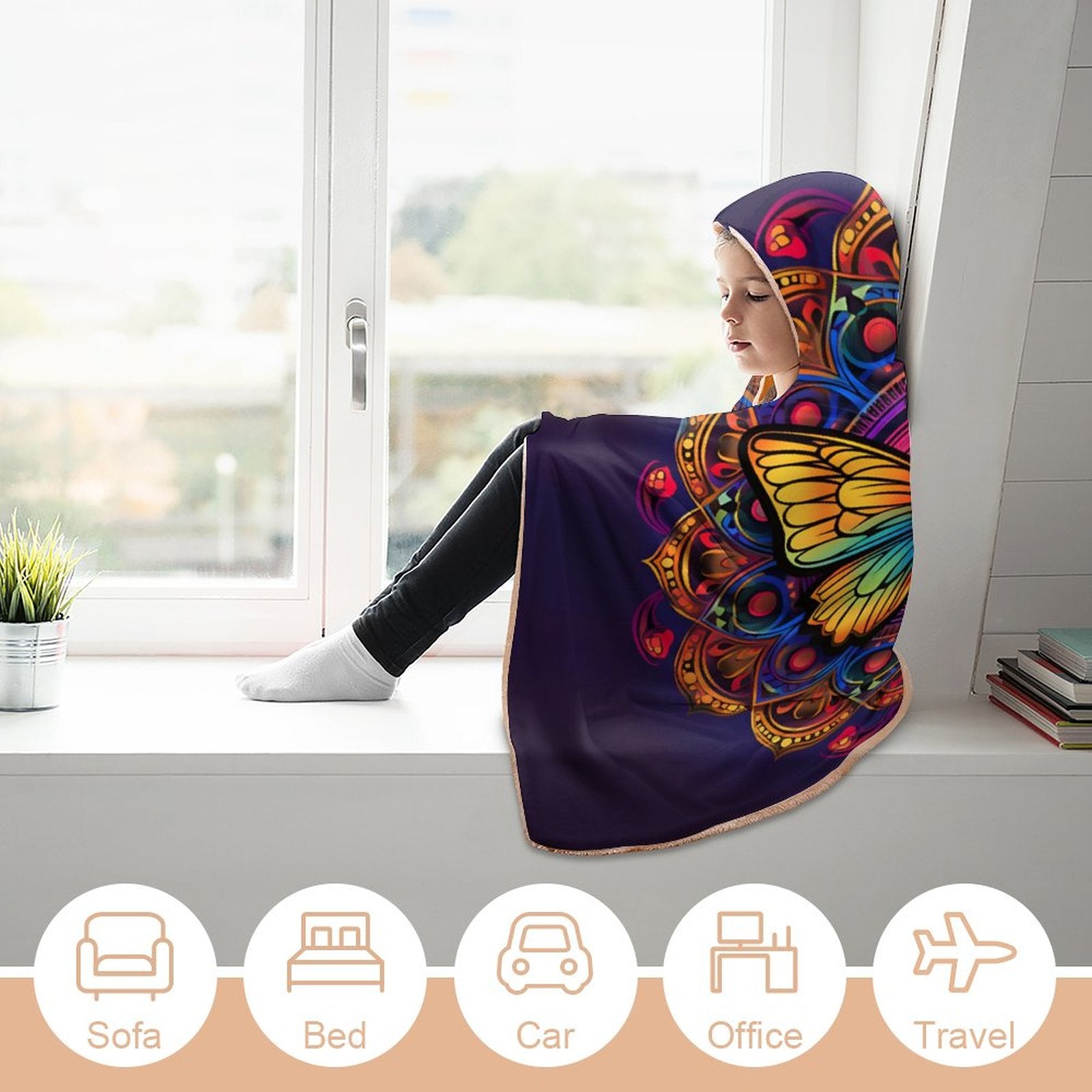 Butterfly Hooded Blanket