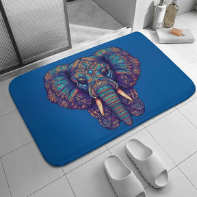 Elephant Coral Velvet Rug