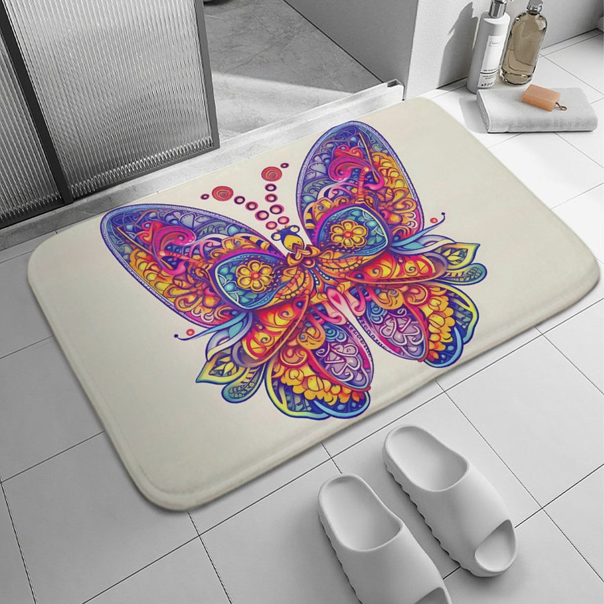 Butterfly Coral Velvet Rug