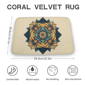 Geometric Coral Velvet Rug