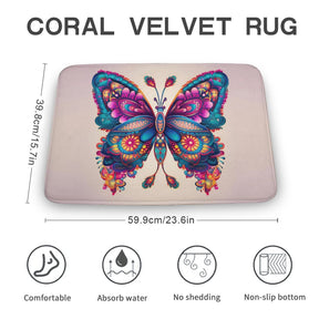 Butterfly Coral Velvet Rug