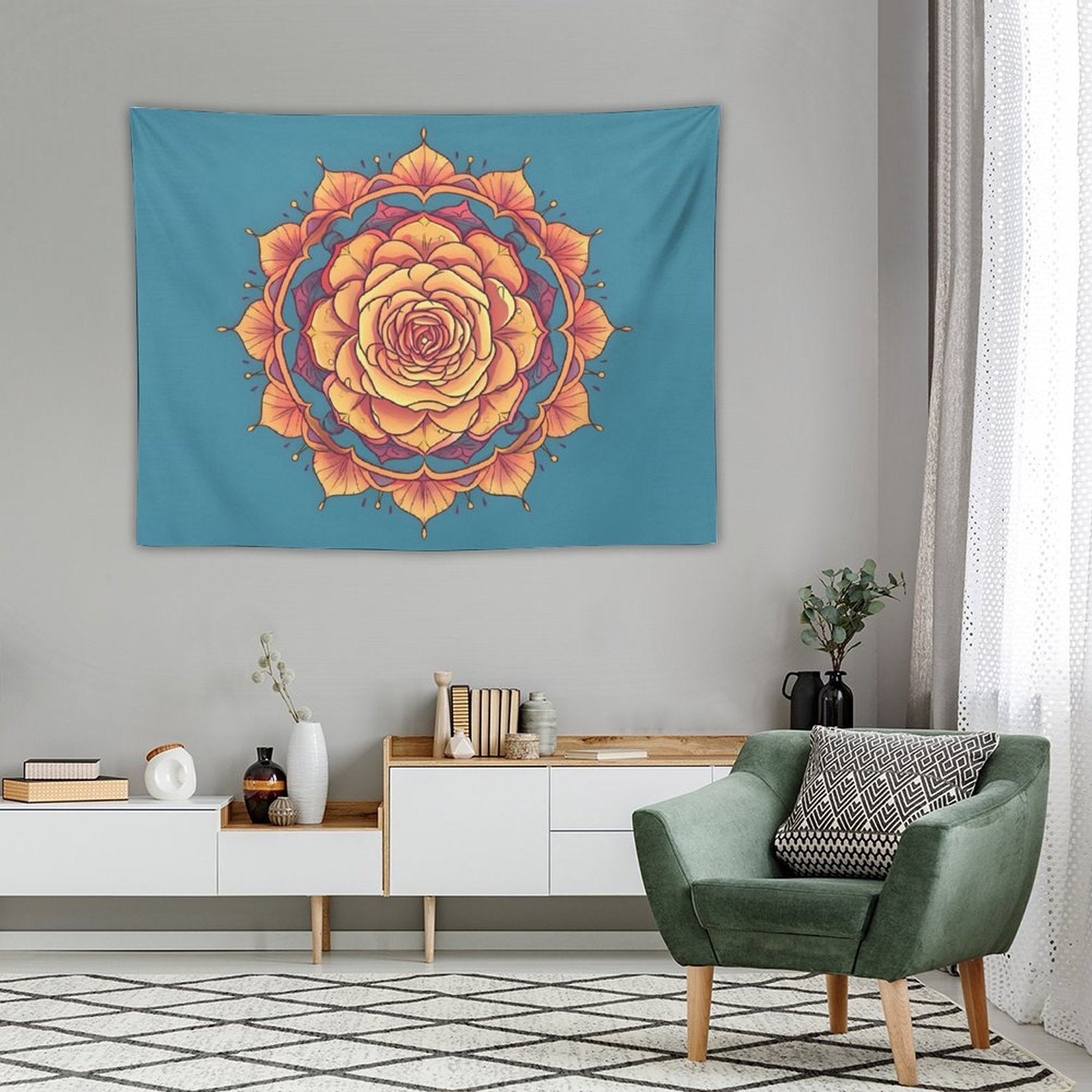 Tapiz de pared de rosas