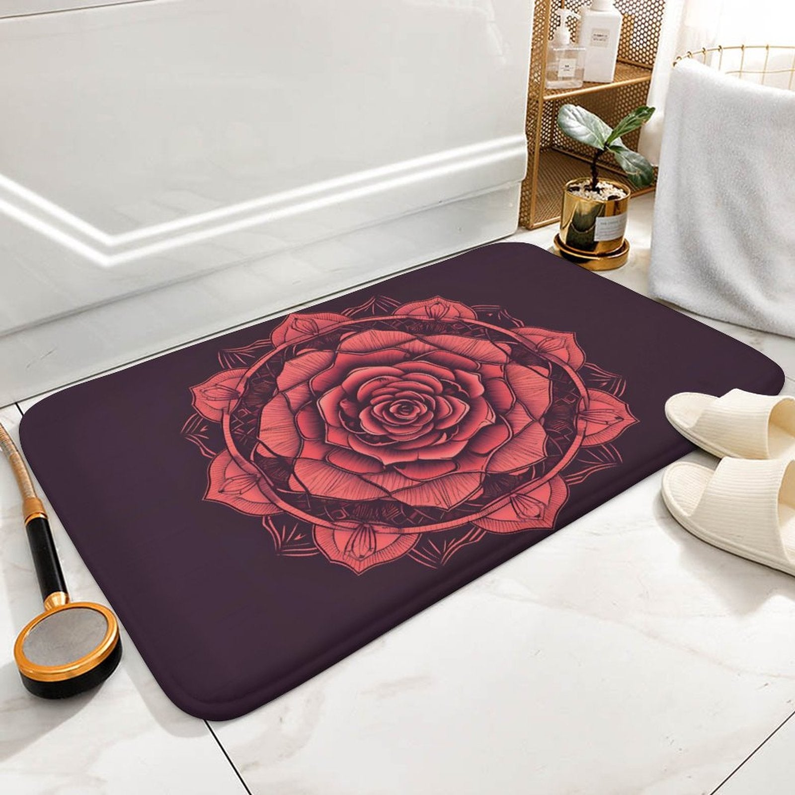 Rose Coral Velvet Rug