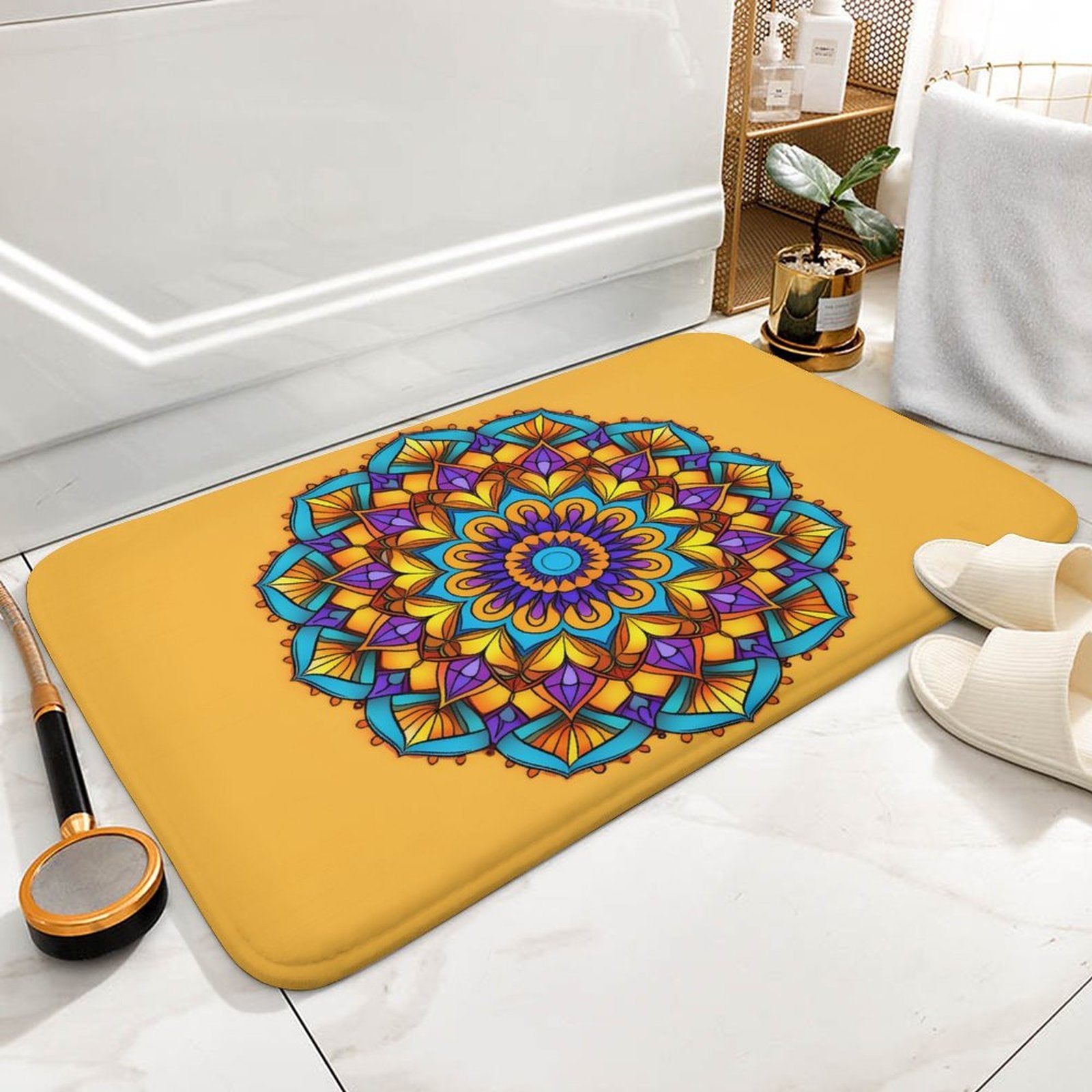 Sunflower Coral Velvet Rug