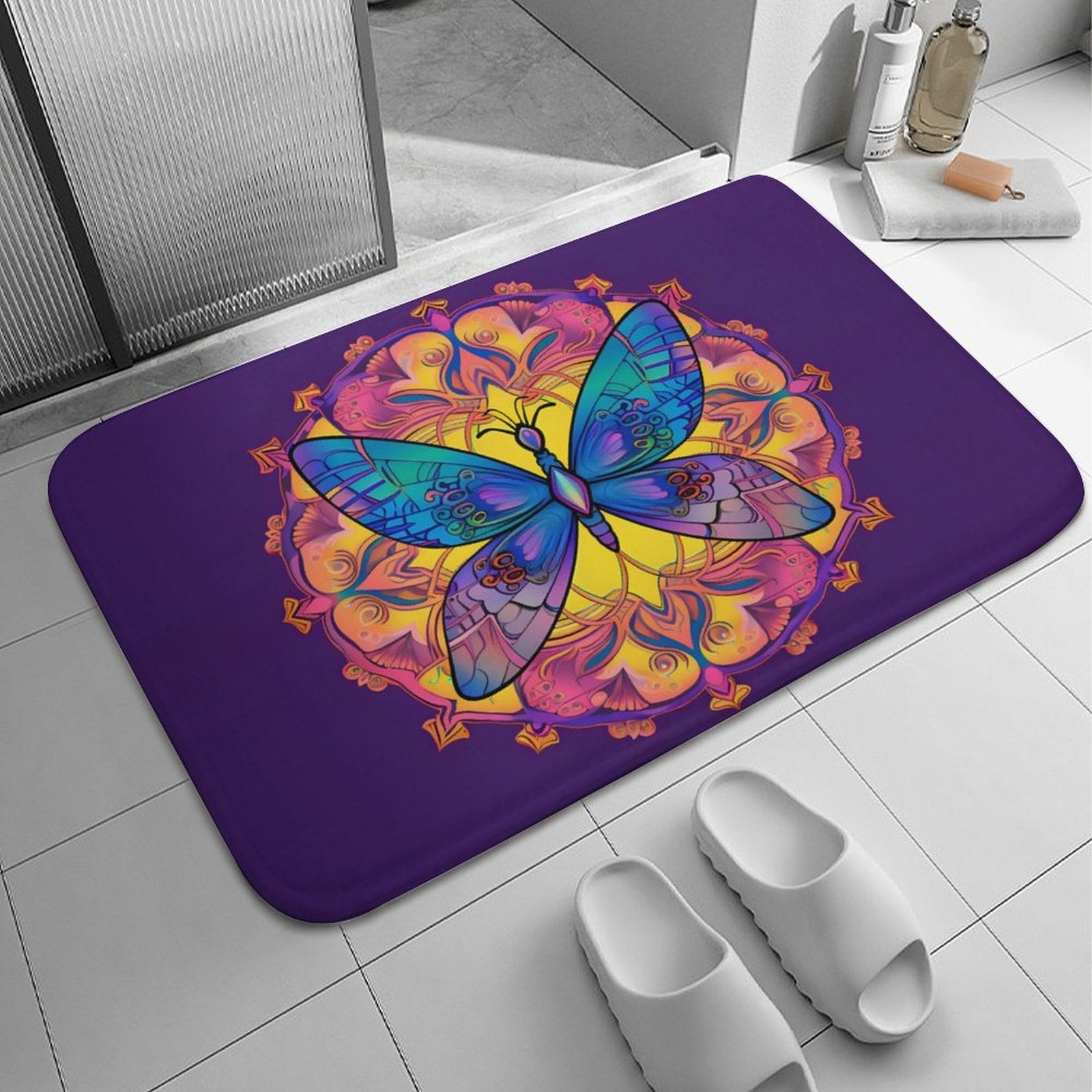 Butterfly Coral Velvet Rug