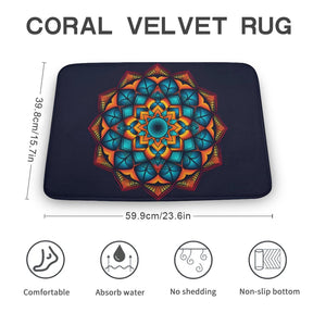 Geometric Coral Velvet Rug